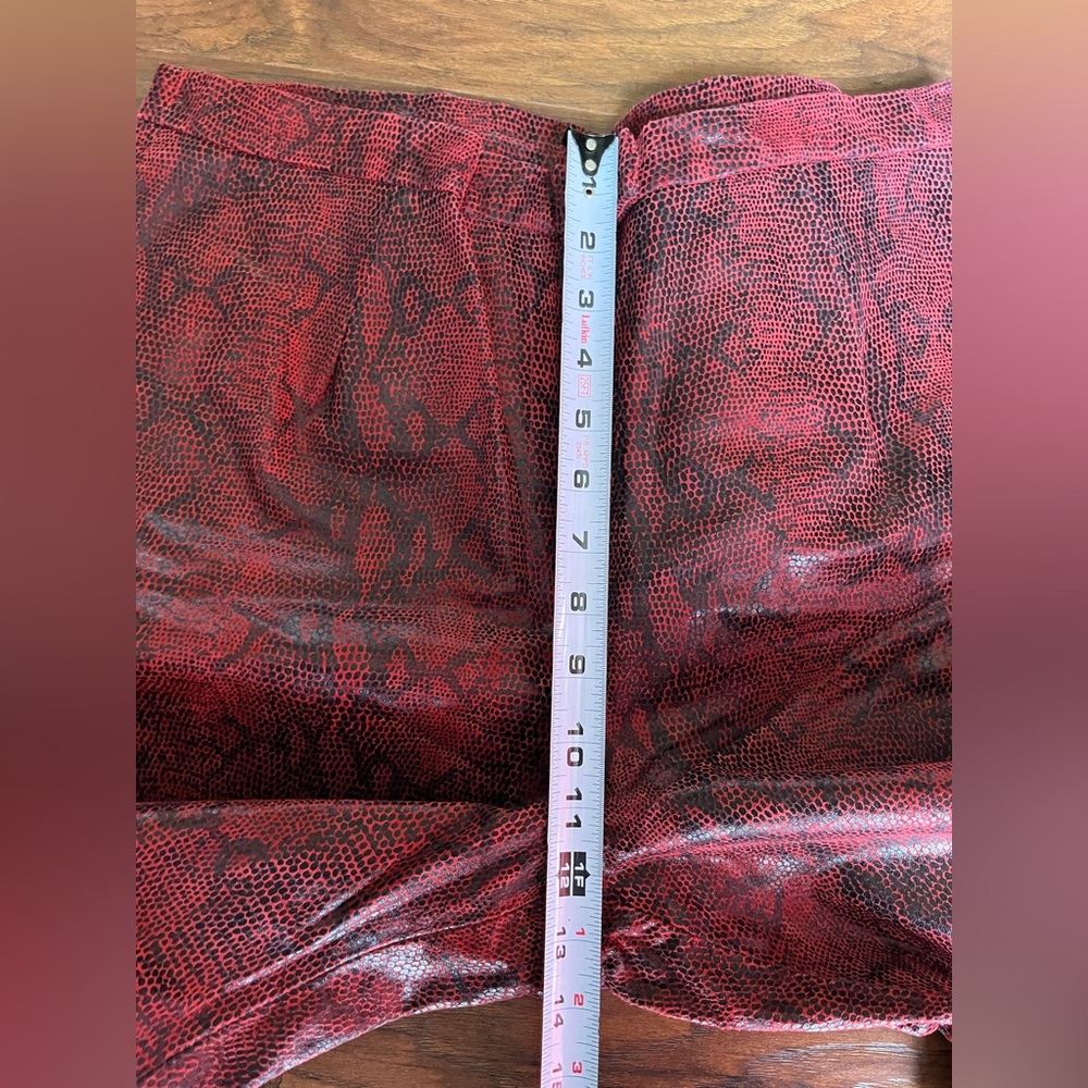 Vintage Colebrook & Co Red Leather Snake Skin Print Jacket and Pant Set - Picture 8 of 15